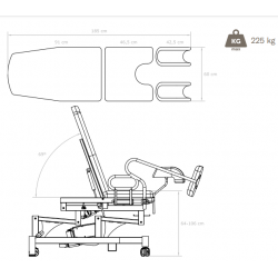 Електрически стол гинекологичен Flex ( 2 моторa ) 185 х 60 х 64/106 см 