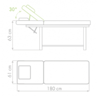Фиксирана кушетка Standart 180 x 61 x 63 см
