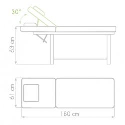 Фиксирана кушетка Standart 180 x 61 x 63 см