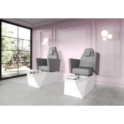 Стол за спа педикюр Fascino- бял/сив
