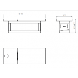 Спа кушетка Occi - 210 x 80 x 70/90 см