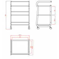 Количка за естетика Help 53,5 x 43 x 80 см