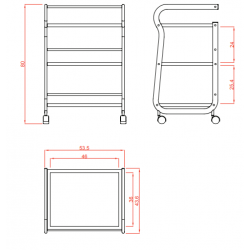 Количка за естетика Help 53,5 x 43 x 80 см
