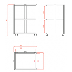 Количка за естетика Facile  60 x 45 x 80 см