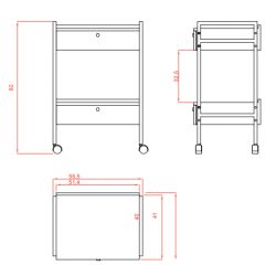 Количка за естетика Easy+ 55,5 x 42 x 82см