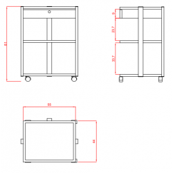 Количка за естетика Facile+ 60 x 46,5 x80,5 см